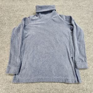 Nike Pullover Sweater Women Large Polar Feece Dri-Fit Cowl Neck Sweatshirt Blue